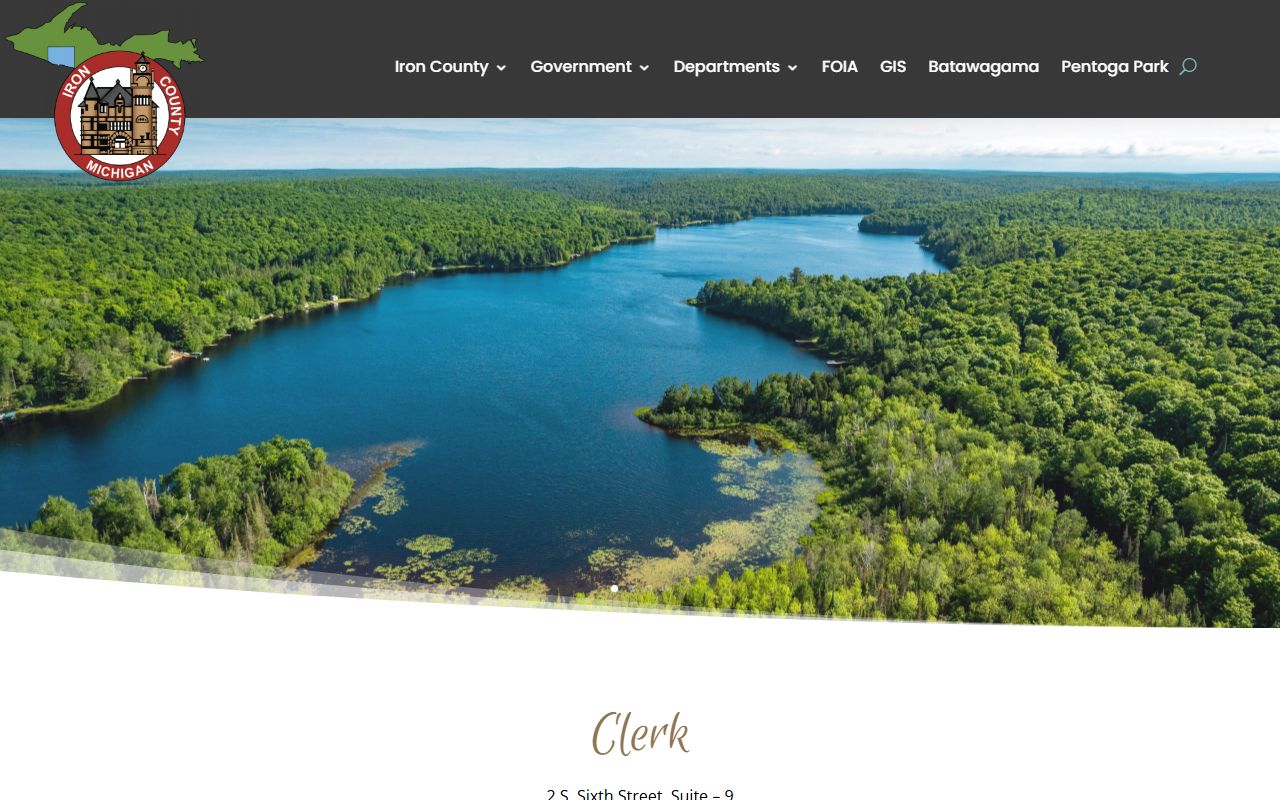 Iron County clerk of court services listed on the county clerk page