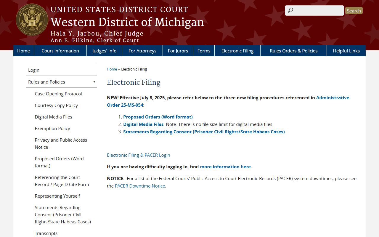 Iron County circuit court filers and Western District electronic filing