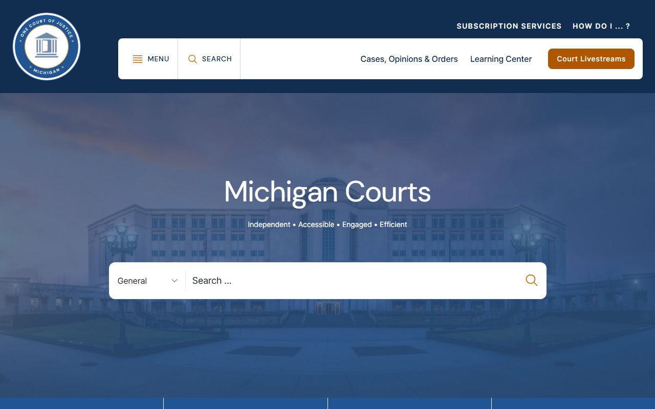 Iron County court records access through the Michigan Courts case search site
