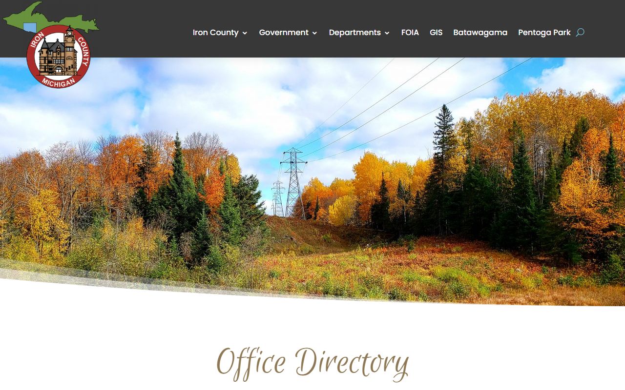 Iron County inmate and department directory listing for the sheriff and jail
