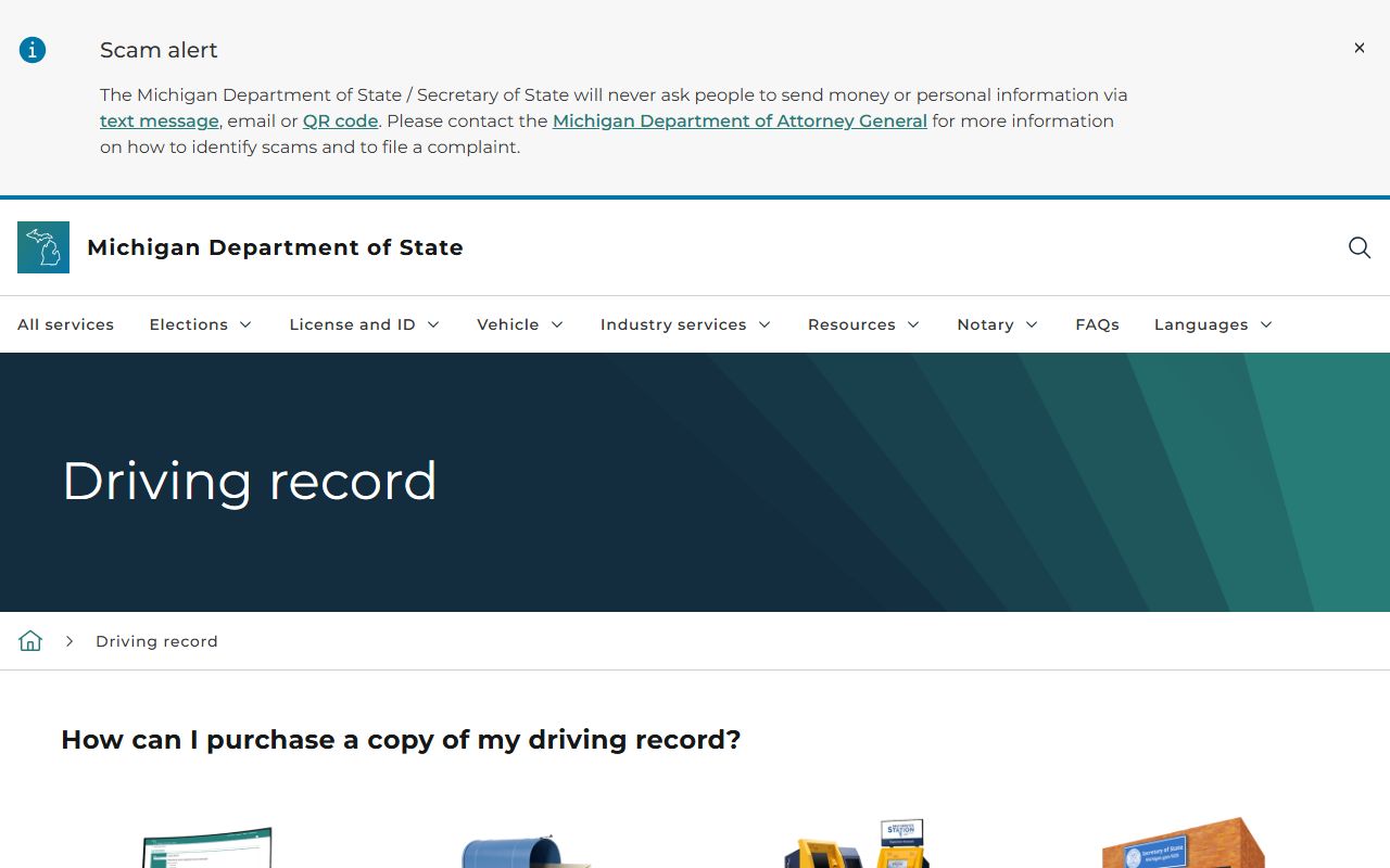 Iron County traffic court record and the Michigan Secretary of State driving record service